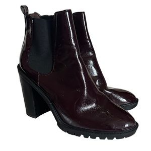 Burgundy Patent Booties